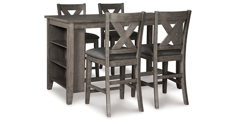 Caitbrook Gray Counter Height Dining Table and 4 Barstools from Ashley Furniture - Luna Furniture
