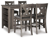 Caitbrook Gray Counter Height Dining Table and 4 Barstools from Ashley Furniture - Luna Furniture