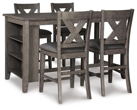 Caitbrook Gray Counter Height Dining Table and 4 Barstools from Ashley Furniture - Luna Furniture