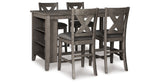 Caitbrook Gray Counter Height Dining Table and 4 Barstools from Ashley Furniture - Luna Furniture