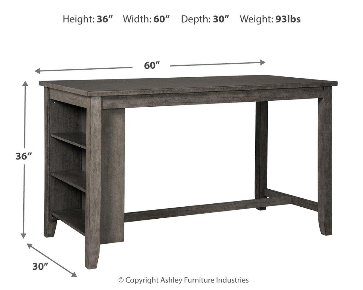 Caitbrook Gray Counter Height Dining Table and 4 Barstools from Ashley Furniture - Luna Furniture