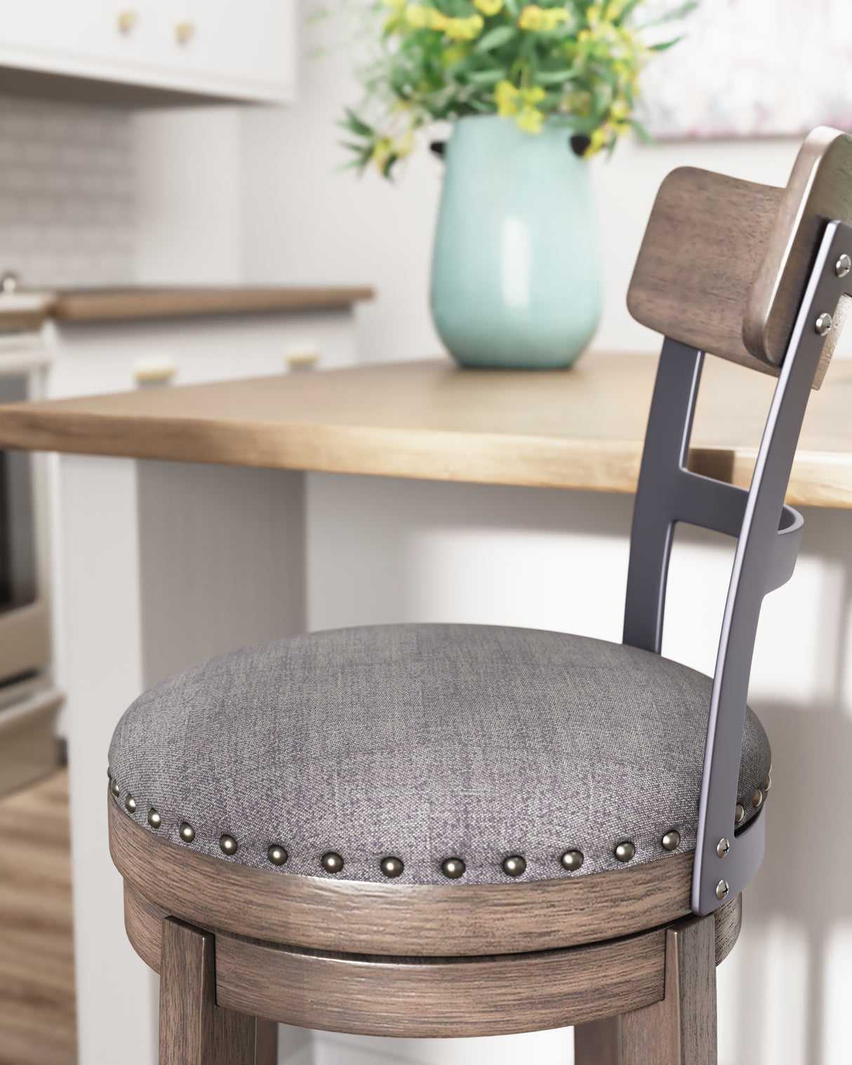 Caitbrook Gray Bar Height Barstool from Ashley - Luna Furniture