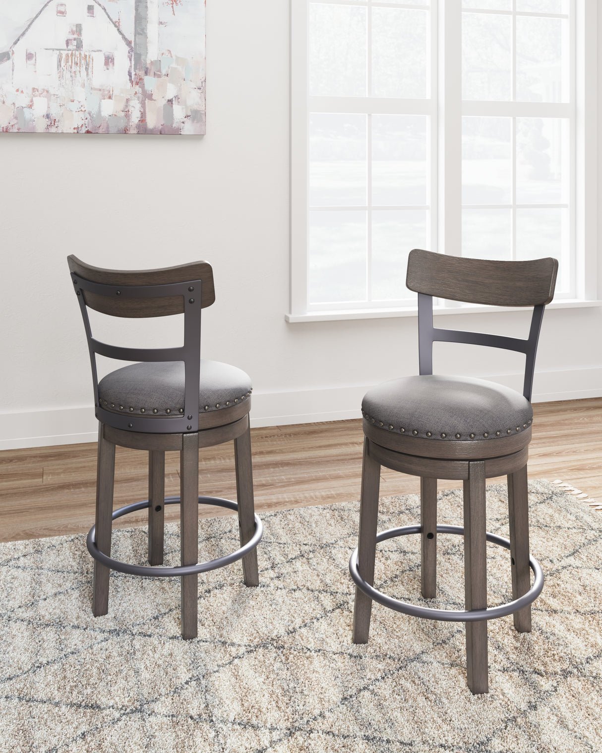Caitbrook Gray Counter Height Barstool from Ashley - Luna Furniture