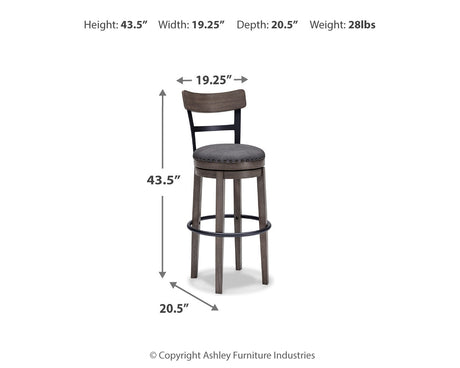 Caitbrook Gray Bar Height Barstool from Ashley - Luna Furniture