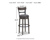 Caitbrook Gray Bar Height Barstool from Ashley - Luna Furniture