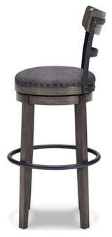 Caitbrook Gray Bar Height Barstool from Ashley - Luna Furniture
