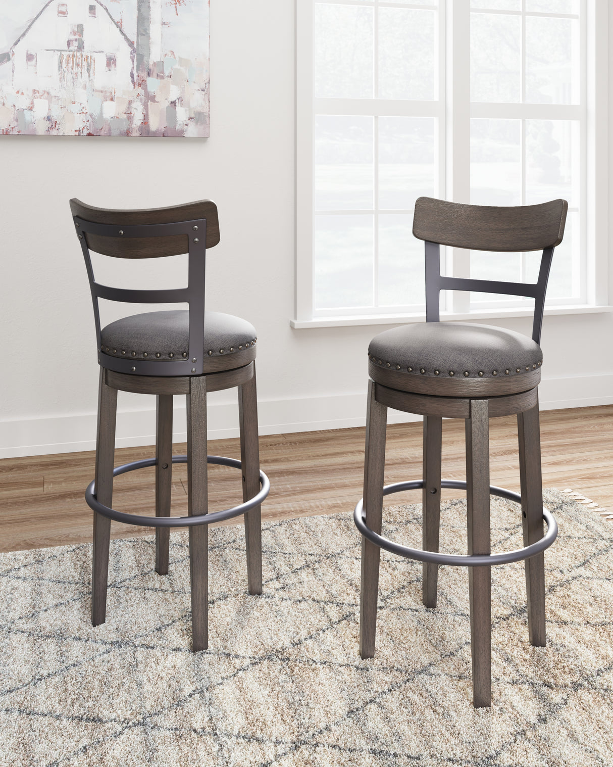 Caitbrook Gray Bar Height Barstool from Ashley - Luna Furniture