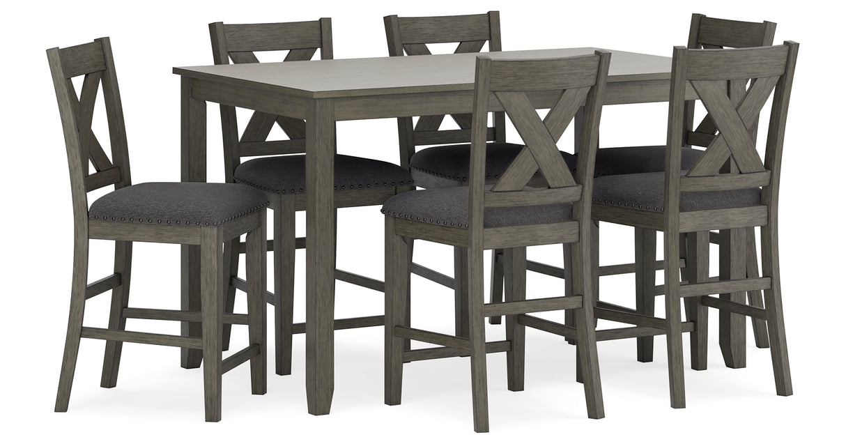 Caitbrook Gray 7-Piece Counter Height Set from Ashley - Luna Furniture