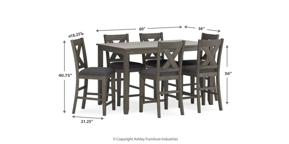 Caitbrook Gray 7-Piece Counter Height Set from Ashley - Luna Furniture