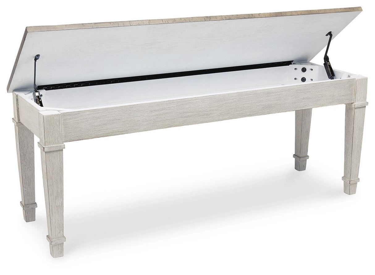Skempton White/Light Brown Storage Bench from Ashley - Luna Furniture