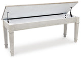 Skempton White/Light Brown Storage Bench from Ashley - Luna Furniture