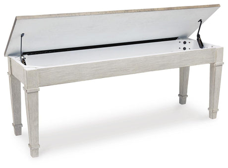 Skempton White/Light Brown Storage Bench from Ashley Furniture - Luna Furniture