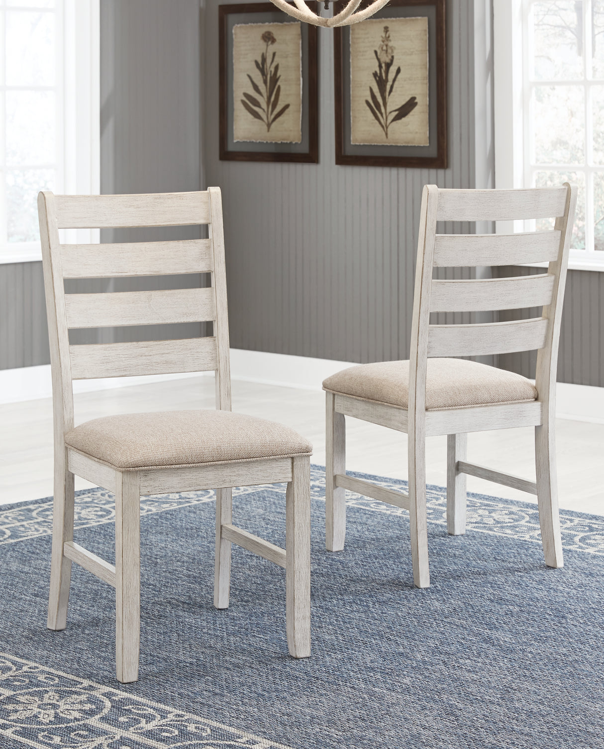 Skempton White/Light Brown Rectangular Dining Set from Ashley - Luna Furniture