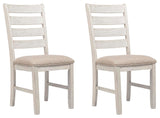 Skempton White/Light Brown Dining Table, 2 Chairs, and Bench from Ashley Furniture - Luna Furniture