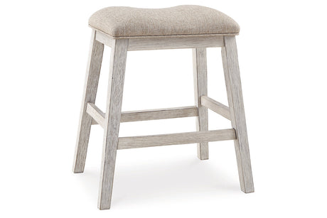 Skempton White/Light Brown Counter Height Dining Table and 4 Barstools from Ashley Furniture - Luna Furniture