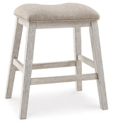 Skempton White/Light Brown Counter Height Bar Stool, Set of 2 from Ashley Furniture - Luna Furniture