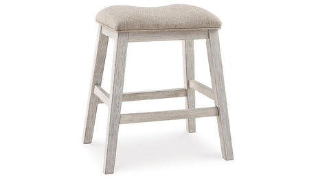 Skempton White/Light Brown Counter Height Barstool, Set of 2 from Ashley - Luna Furniture