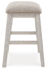 Skempton White/Light Brown Counter Height Bar Stool, Set of 2 from Ashley Furniture - Luna Furniture