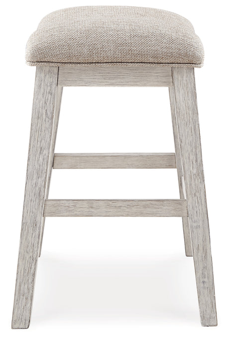 Skempton White/Light Brown Counter Height Bar Stool, Set of 2 from Ashley - Luna Furniture