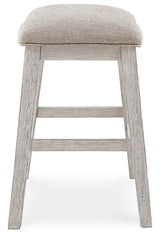 Skempton White/Light Brown Counter Height Barstool, Set of 2 from Ashley Furniture - Luna Furniture