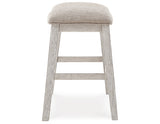 Skempton White/Light Brown Counter Height Barstool, Set of 2 from Ashley Furniture - Luna Furniture