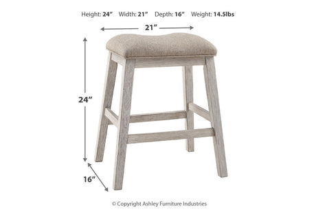 Skempton White/Light Brown Counter Height Dining Table and 4 Barstools from Ashley Furniture - Luna Furniture