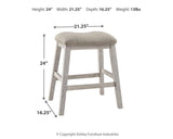 Skempton White/Light Brown 3-Piece Counter Height Set with Stools from Ashley - Luna Furniture