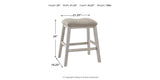Skempton White/Light Brown Counter Height Barstool, Set of 2 from Ashley Furniture - Luna Furniture