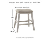 Skempton White/Light Brown Counter Height Bar Stool, Set of 2 from Ashley Furniture - Luna Furniture