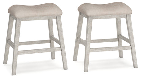 Skempton White/Light Brown Counter Height Bar Stool, Set of 2 from Ashley - Luna Furniture