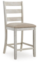 Skempton White/Light Brown Counter Height Chair, Set of 2 from Ashley Furniture - Luna Furniture