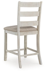Skempton White/Light Brown Counter Height Bar Stool, Set of 2 from Ashley - Luna Furniture