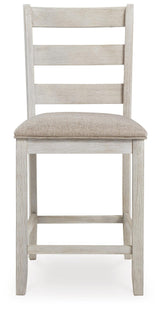 Skempton White/Light Brown Counter Height Chair, Set of 2 from Ashley Furniture - Luna Furniture