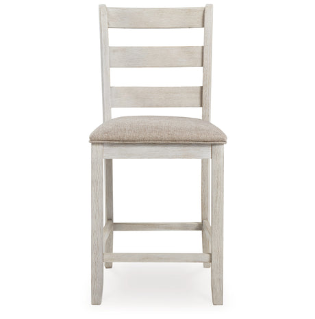 Skempton White/Light Brown Counter Height Chair, Set of 2 from Ashley Furniture - Luna Furniture
