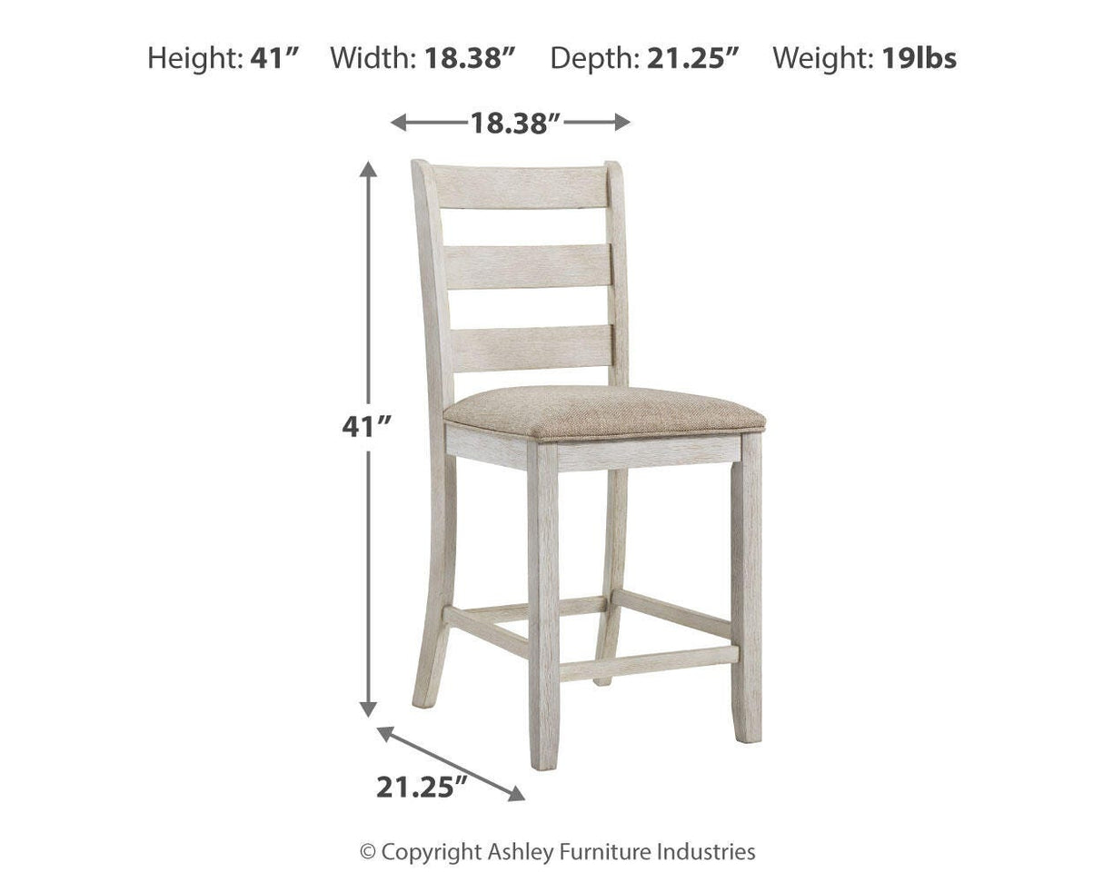 Skempton White/Light Brown Counter Height Dining Table and 2 Barstools from Ashley Furniture - Luna Furniture