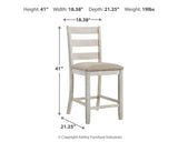Skempton White/Light Brown Counter Height Dining Table and 2 Barstools from Ashley Furniture - Luna Furniture