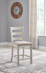 Skempton White/Light Brown Counter Height Bar Stool, Set of 2 from Ashley - Luna Furniture