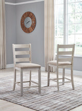 Skempton White/Light Brown Counter Height Bar Stool, Set of 2 from Ashley - Luna Furniture