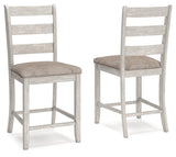 Skempton White/Light Brown Counter Height Bar Stool, Set of 2 from Ashley - Luna Furniture