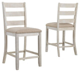 Skempton White/Light Brown Counter Height Bar Stool, Set of 2 from Ashley - Luna Furniture