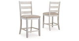 Skempton White/Light Brown Counter Height Bar Stool, Set of 2 from Ashley - Luna Furniture