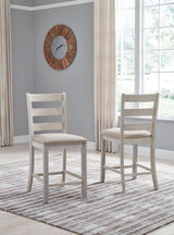 Skempton White/Light Brown Counter Height Chair, Set of 2 from Ashley Furniture - Luna Furniture