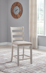 Skempton White/Light Brown Counter Height Chair, Set of 2 from Ashley Furniture - Luna Furniture