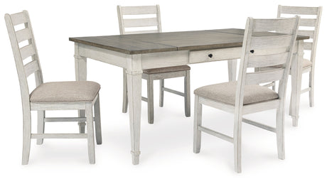 Skempton White/Light Brown Rectangular Dining Set from Ashley - Luna Furniture