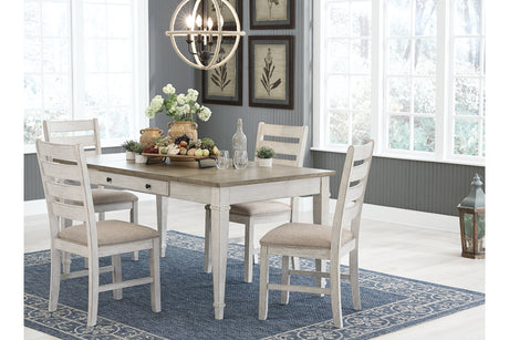 Skempton White/Light Brown Dining Table and 4 Chairs from Ashley Furniture - Luna Furniture