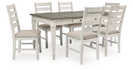 Skempton White/Light Brown Dining Table and 6 Chairs from Ashley - Luna Furniture
