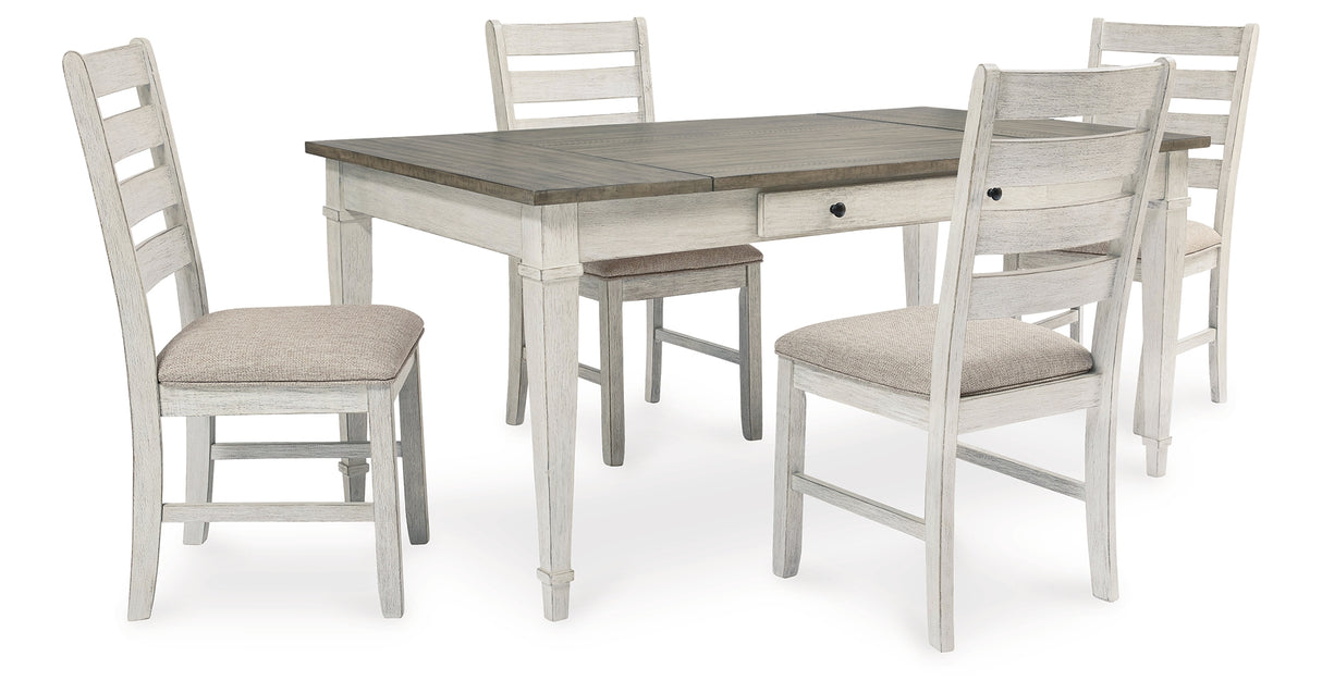 Skempton White/Light Brown Rectangular Dining Set from Ashley - Luna Furniture