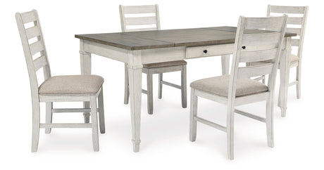 Skempton White/Light Brown Rectangular Dining Set from Ashley - Luna Furniture