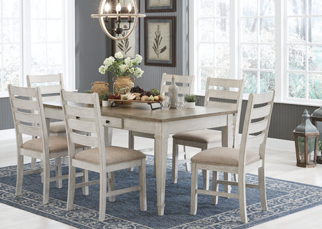 Skempton White/Light Brown Dining Table and 6 Chairs from Ashley - Luna Furniture