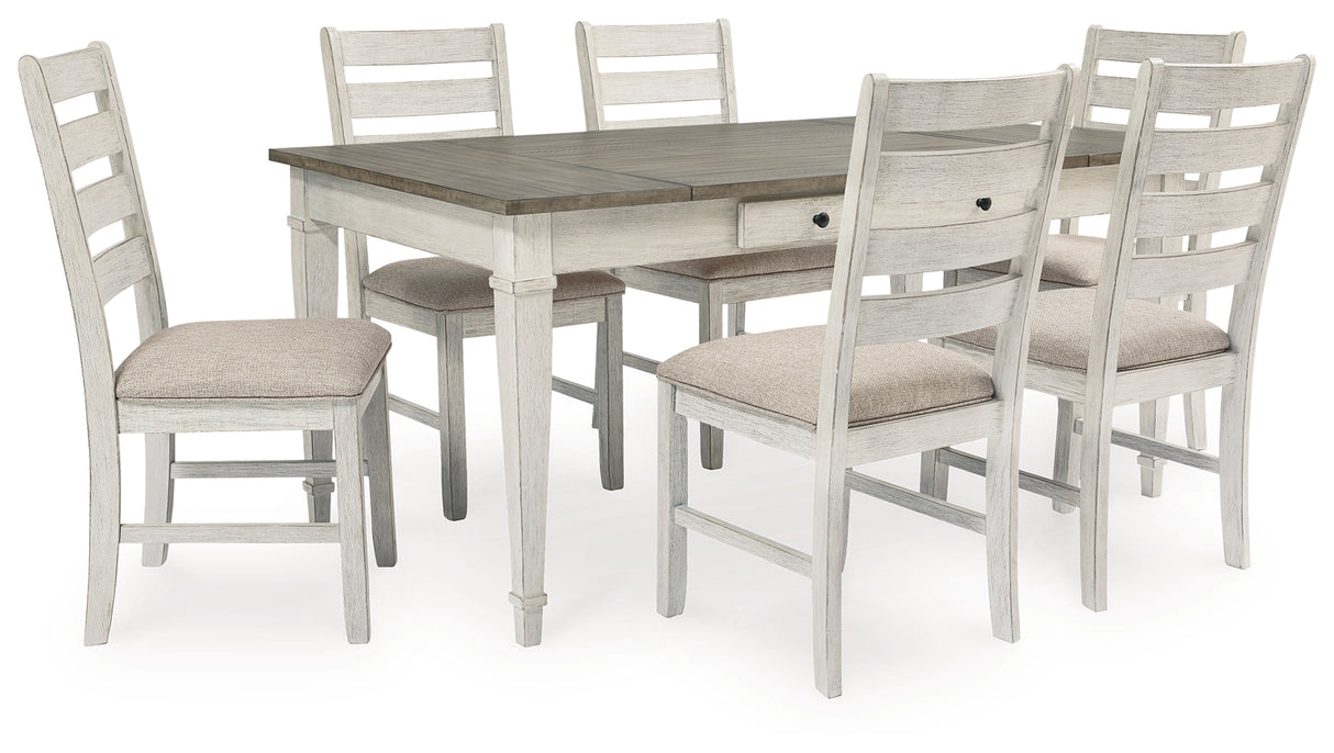 Skempton White/Light Brown Dining Table and 6 Chairs from Ashley - Luna Furniture